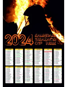 Kalendarz Strażacki 200 szt OSP PSP 2024 Projekt z Nadrukiem