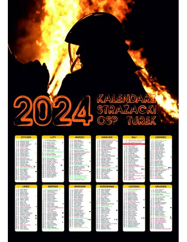 Kalendarz Strażacki 200 szt OSP PSP 2024 Projekt z Nadrukiem