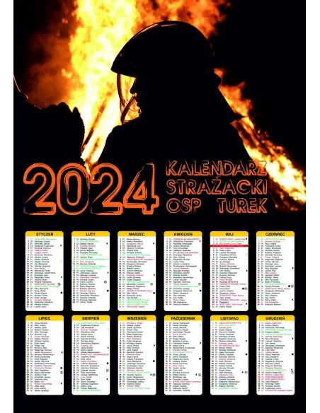 Kalendarz Strażacki 200 szt OSP PSP 2024 Projekt z Nadrukiem
