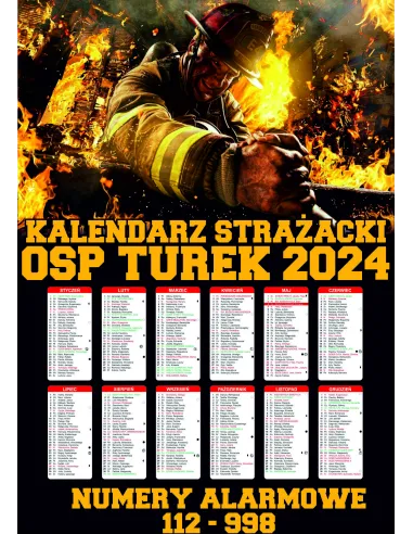 Kalendarz Strażacki OSP PSP 2024 200 szt Projekt z Nadrukiem