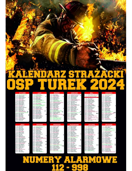 Kalendarz Strażacki OSP PSP 2024 200 szt Projekt z Nadrukiem
