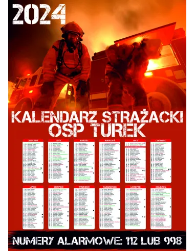 Kalendarz Strażacki OSP PSP 2024 200 szt Projekt z Projektem