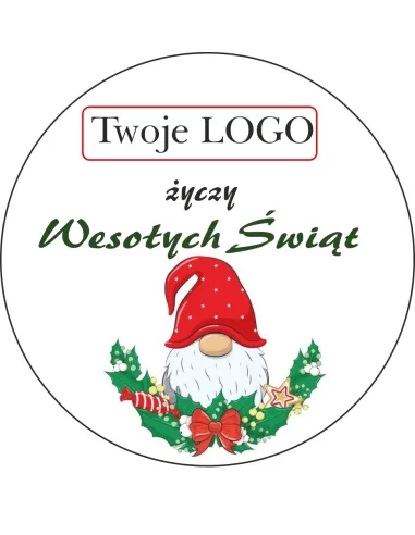 Naklejki Świąteczne z Życzeniami Twoim logo 50szt z logo