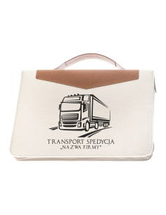 A4 Teczka z nadrukiem uv logo transport spedycja zamykana na zamek