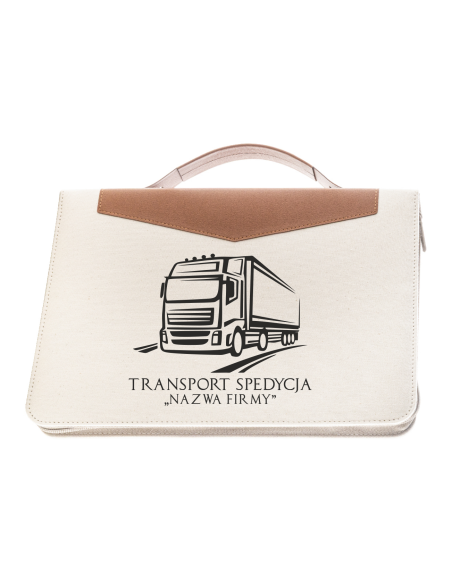 A4 Teczka z nadrukiem uv logo transport spedycja zamykana na zamek