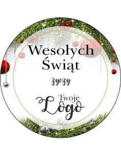 Naklejki Świąteczne z Życzeniami Twoim logo 50szt Reklamowy
