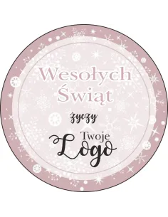 Naklejki Świąteczne z Życzeniami Twoim logo 50szt Promocyjny