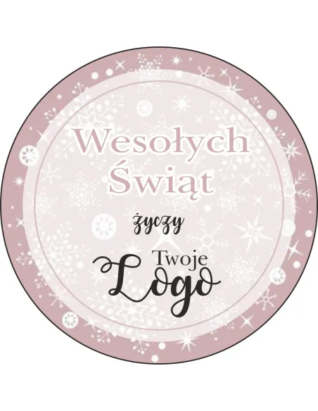 Naklejki Świąteczne z Życzeniami Twoim logo 50szt Promocyjny