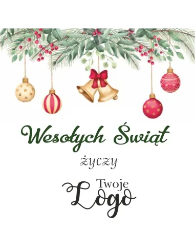 Naklejki – Świąteczne Życzeniami Twoim logo 50szt Reklamowy