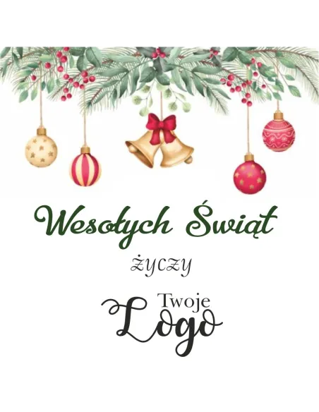 Naklejki – Świąteczne Życzeniami Twoim logo 50szt Reklamowy