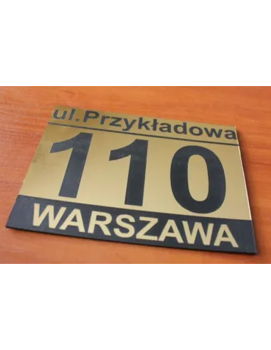 Złota Tablicza na Dom z Laminatu Grawerskiego Tabliczka