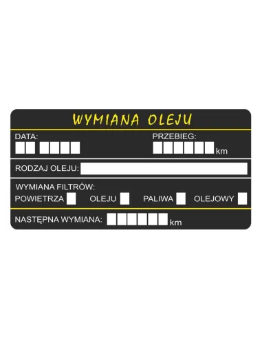 Naklejki 200 szt – Wymiana Oleju Rozrządu 200 szt Reklamowy