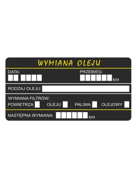 Naklejki 200 szt – Wymiana Oleju Rozrządu 200 szt Reklamowy