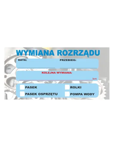 Naklejki z Nadrukiem z logo Warsztatowe Wymiana Rozrządu