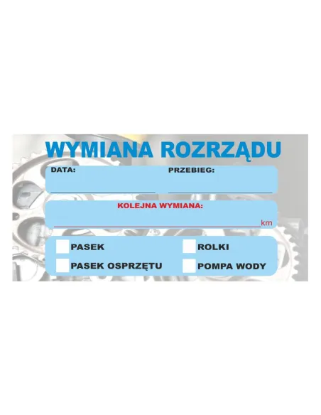 Naklejki z Nadrukiem z logo Warsztatowe Wymiana Rozrządu