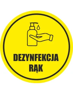 Naklejka z Nadrukiem Ostrzegawcza Dezynfekcja Rąk Reklamowy