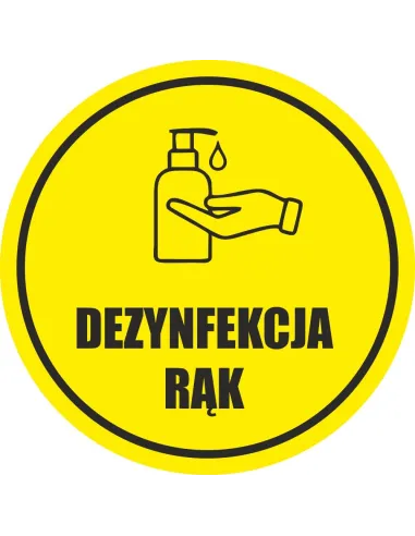 Naklejka z Nadrukiem Ostrzegawcza Dezynfekcja Rąk Reklamowy
