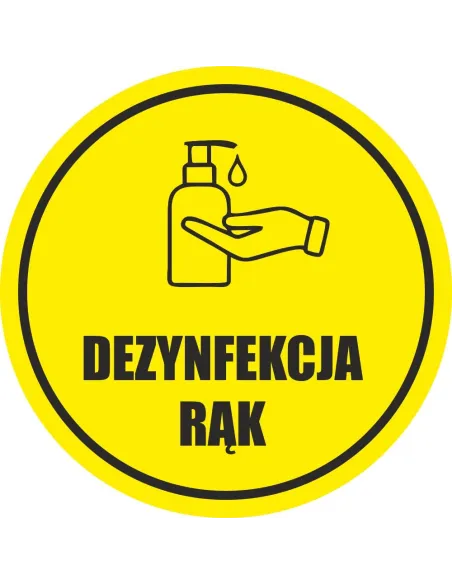 Naklejka z Nadrukiem Ostrzegawcza Dezynfekcja Rąk Reklamowy