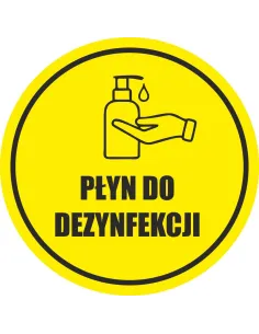 Naklejka Ostrzegawcza Płyn do Dezynfekcji z Nadrukiem