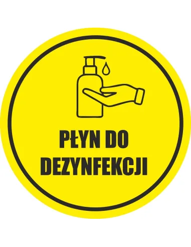 Naklejka Ostrzegawcza Płyn do Dezynfekcji z Nadrukiem