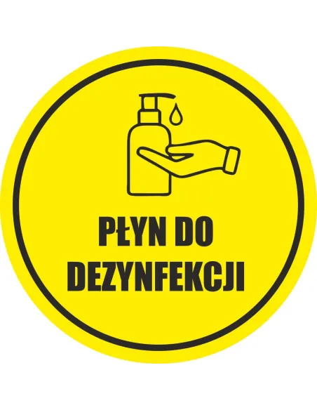 Naklejka Ostrzegawcza Płyn do Dezynfekcji z Nadrukiem