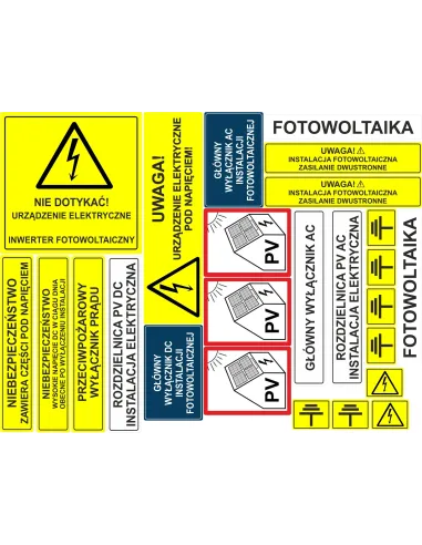 Naklejki Personalizowany Etykiety Samoprzylepne Fotowoltaika