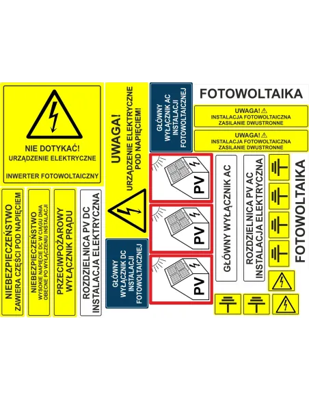 Naklejki Personalizowany Etykiety Samoprzylepne Fotowoltaika