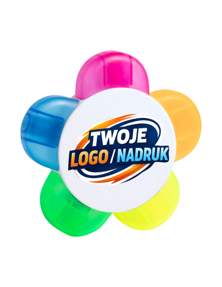 Wielokolorowy Zakreślacz 200 szt z Twoim nadrukiem UV logo grafika