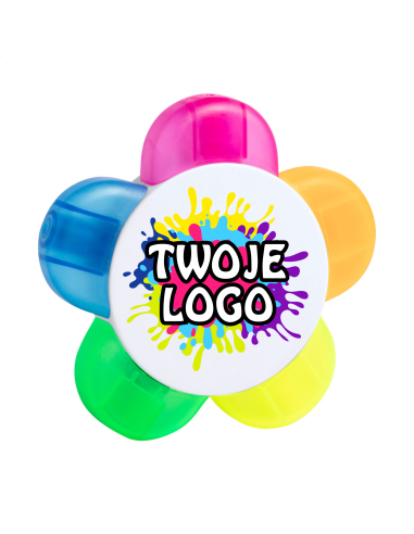 Zakreślacz wielokolorowy 100 szt z indywidualnym nadrukiem UV TWOIM LOGO