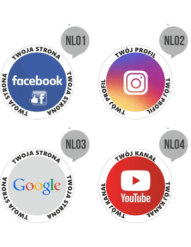 Naklejka z Nadrukiem z logo Facebook Instagram Google