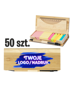 Zestaw karteczki samoprzylepne 50 szt Gadżety firmowe z logo nadruk UV