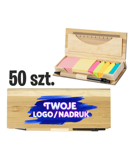 Zestaw karteczki samoprzylepne 50 szt Gadżety firmowe z logo nadruk UV