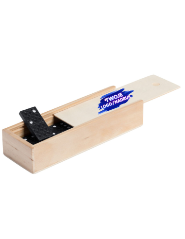 Drewniane domino 100 szt Gadżety reklamowe firmowe z nadrukiem UV