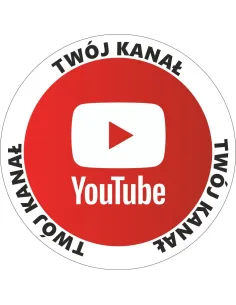 Naklejka logo Youtube z Nadrukiem z logo Personalizowany