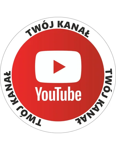 Naklejka logo Youtube z Nadrukiem z logo Personalizowany