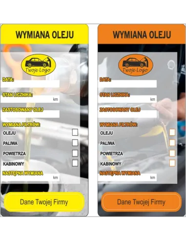 Naklejki 200 szt – Wymiana Oleju 200 szt Personalizowany