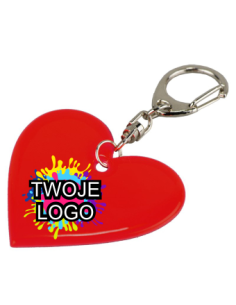Brelok Odblaskowy Serce Nadruk UV Personalizowany 50 szt Reklama Firmy