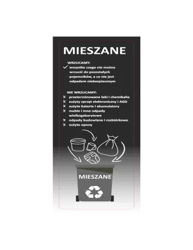 Naklejki Segregacja Śmieci na Kosz Eko Szkło z Nadrukiem