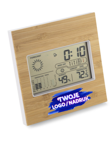 Stacja pogody z budzikiem 200 szt Reklamowe gadżety z nadrukiem personalizacja