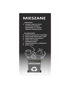 Naklejki z Nadrukiem Segregacja Śmieci Kosz Eko Mieszane