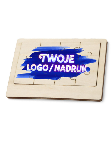 Puzzle reklamowe drewniane 100 szt Gadżety firmowe z logo nadrukiem UV