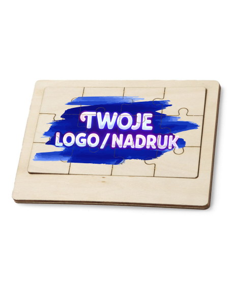 Puzzle reklamowe drewniane 100 szt Gadżety firmowe z logo nadrukiem UV