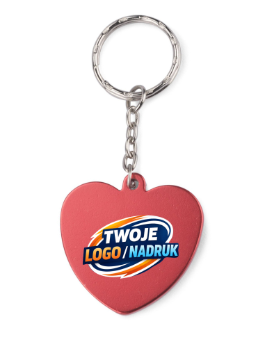 BRELOK SERCE CZERWONY 200 szt Reklamowe gadżety z nadrukiem personalizacja