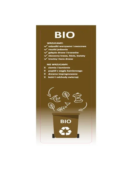 Naklejki z Nadrukiem Segregacja Śmieci Kosz Eko Mieszane