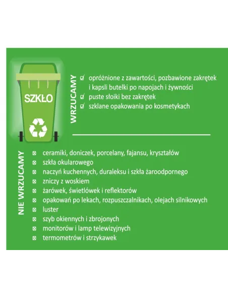 Naklejki z Nadrukiem Segregacja Śmieci Kosz Eko z Projektem