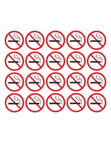 Naklejki z Nadrukiem 5 cm 50 sztuk Naklejka Zakaz Palenia