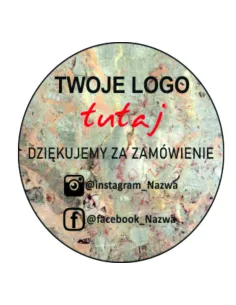 Naklejki Dziękujemy Zamówienie logo 50 szt z Nadrukiem