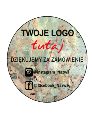 Naklejki Dziękujemy Zamówienie logo 50 szt z Nadrukiem