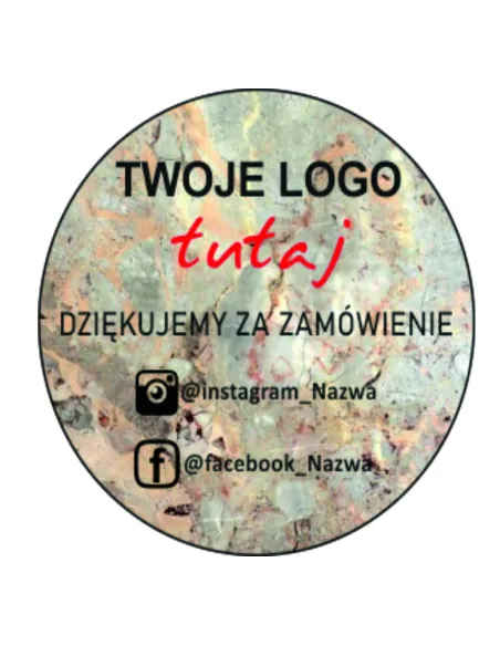 Naklejki Dziękujemy Zamówienie logo 50 szt z Nadrukiem