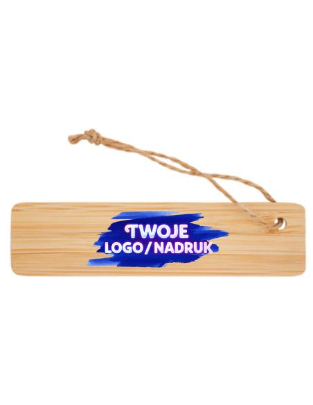 Zakładka do książki bambusowa 100 szt Gadżety firmowe z logo nadrukiem UV